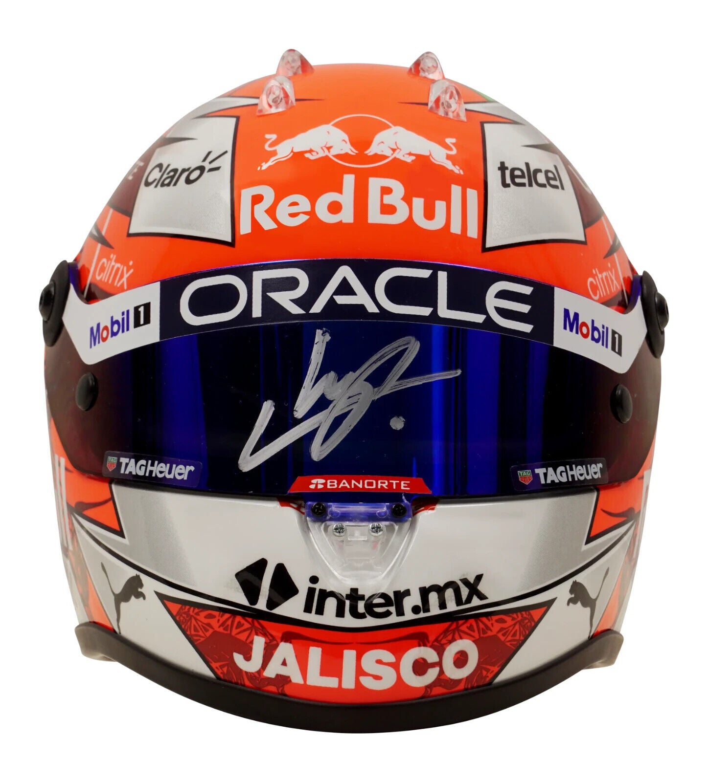 Sergio Perez Signed 2022 Austria F1 RedBull Helmet 1:2 Scale with Beckett COA